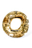 On Edge Gold Wavy O Shaped Metal Pin Brooch