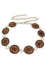 Sweet Moments Gold and Brown Concho Chain Belt