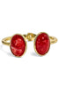 Vienna Red Cabochon Open Cuff Bracelet