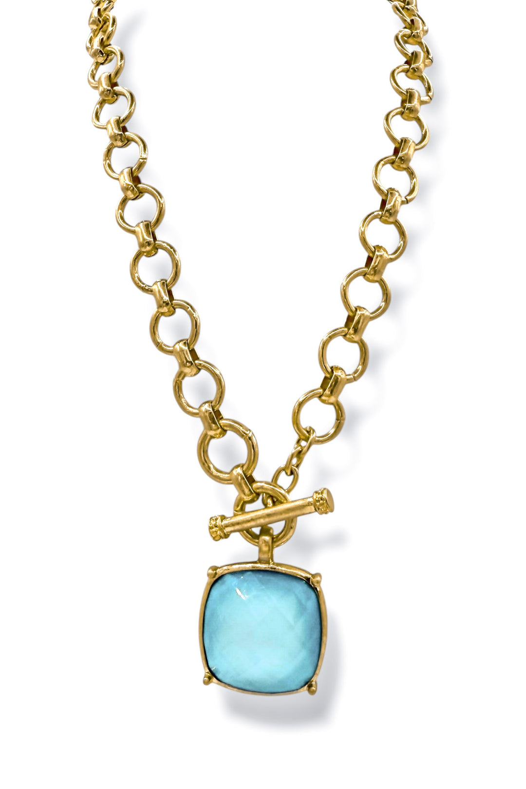 thumbnail image 2 of Gold White Statement Necklace Two-Strand Chain With Champagne Crystal Beads - 78cm Dress Jewelry 2 of 13