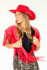 Rounding Up Red Fringe Suede Shrug