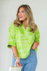 Act Of Kindness Chartreuse Short Sleeve Blouse