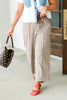 Opening Act Brushed Mocha Gingham Barrel Utility Pant