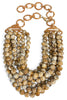TWT® Laura Beige Smooth Bead 7 Strand Necklace