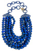 TWT® Laura Royal Blue Faceted Bead 7 Strand Necklace