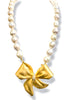Made in the Deep South 1960s Bow Brooch Baroque Pearl Necklace