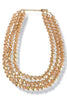 Made To Happen Beige and Gold Beaded Layered Necklace