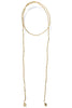 Pull Through Gold Beaded Tassel Wrap Necklace