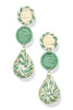 Nice To Know Green Raffia Wrapped Teardrop Earrings