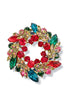 DOORBUSTER Crystal Christmas Wreath Brooch