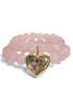 Sweetheart Light Pink Charm Stretch Bracelet Set
