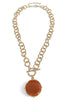 Make It Known Brown Round Stone Necklace