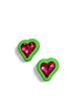 Love Note Pink & Green Stud Earrings
