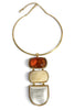 Keeping Close Multi and Gold Pendant Choker Necklace