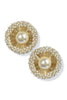 Fancy Cream And Gold Pearl Sunburst Earrings