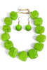 Make A Wish Lime Beaded Statement Necklace