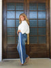Right Where It Starts White & Royal Wide Leg Jean