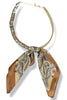 Maisey Brown Silk Scarf Wrapped Collar Necklace