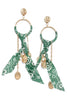 Turning To You Green Bandana Drop Earrings