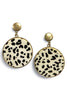 Wild Circle Ivory and Cheetah Drop Earrings