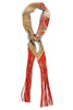 Colette Orange Twilly Fringe Scarf