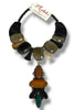 Made In The Deep South 1970s Agate Pendant 1970s Horn Collar Necklace
