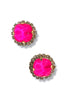 Mega Studs Antique Gold Electric Pink