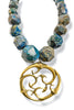 Made in the Deep South 1960s Medallion 1960s Jasper Bead Necklace