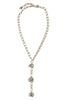 No Power Clear Multi Stone Y Chain Necklace