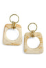 Trusting You Ivory Square Resin Drop Earrings