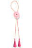 Loretta Bubblegum Concho Fuchsia Tassel Solar Orange Bolo Necklace