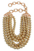 TWT® Laura Gold Smooth Bead 7 Strand Necklace