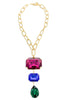 Yochi Cecilia Dark Multi Tear Drop Necklace