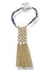 Made In The Deep South  1970s Pendant 1700s Blue Bead Necklace