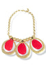 Breaking Me Red and Gold Pendant Necklace