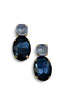 Vanna Navy and Blue Oval & Square Stone Earrings