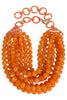 TWT® Laura Orange Smooth Bead 7 Strand Necklace