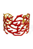 Smoothing Sailing Red Wide Coral Cuff Bracelet