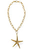 Virtue Star Fish Etched Chain Necklace