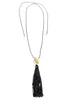 No More Proof Gold and Black Long Cord Necklace