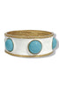 Sadie Turquoise and White Dome Enamel Stretch Bracelet