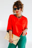 Maya Red Short Sleeve Top