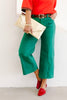 Bianca Dark Green Cropped Wide Leg Pant