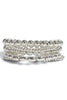 Dainty Silver Stretch Bracelet Set