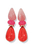 Where You Go Red Teardrop & Disk Earrings