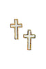 Shell Gold Cross Stud Earrings