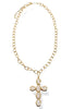 Leading Me Gold and MOP Cross Necklace