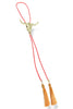 Mabel Antique Bronze Steer Candy Red Tassel Golden Yellow Bolo Necklace