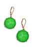 Trusting You Neon Green Round Glass Stone Earrings
