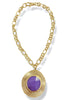 Virtue The Suzanne Purple Gemstone Disc Necklace
